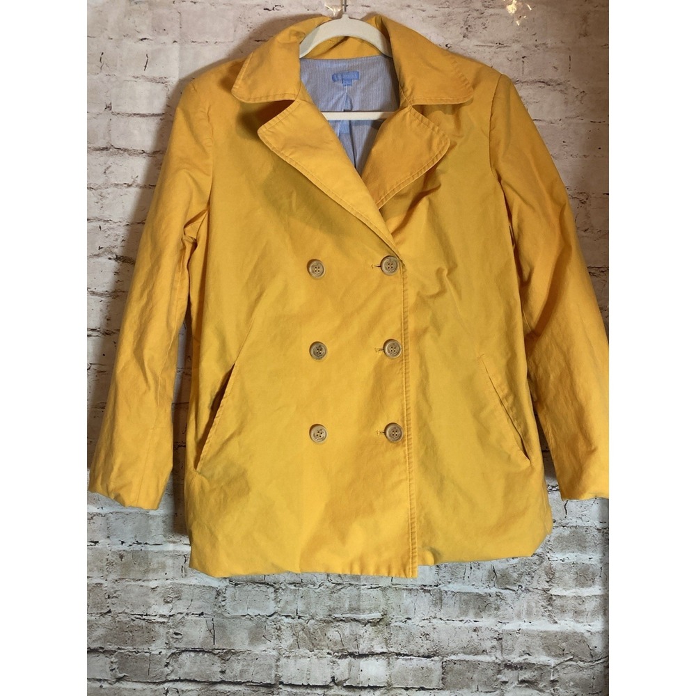 J. McLaughlin Jacket Large Brightest Yellow‎ Double Breasted Nautical Lining